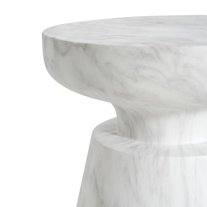 Outdoor Ponti Travertine Side Table,White