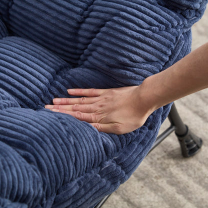 Lazy Chair with Ottoman, Modern Lounge Accent Chair with Armrests and a Side Pocket