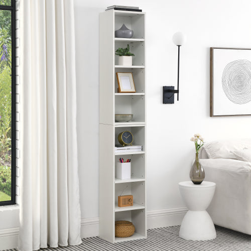 70.9 Inch 8-Tier Detachable Slim Media Storage Tower Adjustable Home Office Bookcase