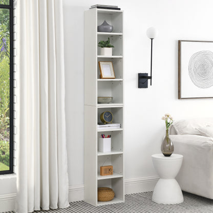 70.9 Inch 8-Tier Detachable Slim Media Storage Tower Adjustable Home Office Bookcase