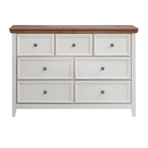 Modern 7 Drawers Dresser 7 Drawers Cabinet,Chest of Drawers Closet Organizers and Storage Clothes Storage Drawers Cabinet for Living Room, Farmhouse Dresser Organizer BEIGE