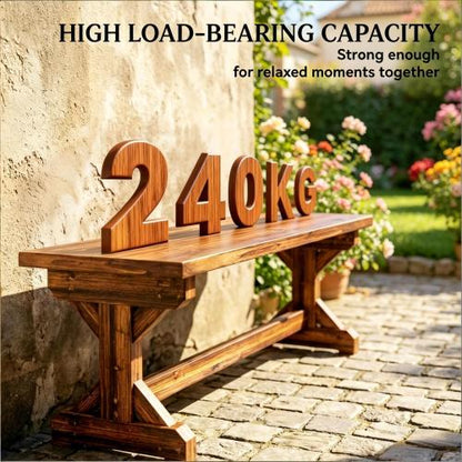 Backless Park Bench,Patio Loveseat,Outdoor Wooden Bench