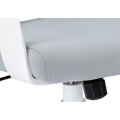 Office Chair, Adjustable Height, Swivel, Ergonomic, Armrests, Computer Desk, Work, Grey Mesh, White Metal, Contemporary, Modern