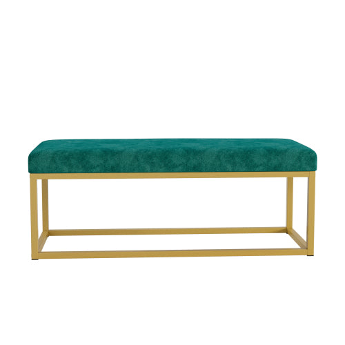 Storage Bench for Entryway, Bench with Steel Frame,, Synthetic Leather, Living Dining Room, Mid-Century Modern, Loads 600 lb