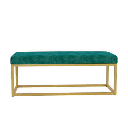 Storage Bench for Entryway, Bench with Steel Frame,, Synthetic Leather, Living Dining Room, Mid-Century Modern, Loads 600 lb