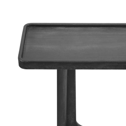 Farmhouse Console Table with Tray Top Design, Solid Wood Frame for Entryway, Living Room or Sofa Back, Black