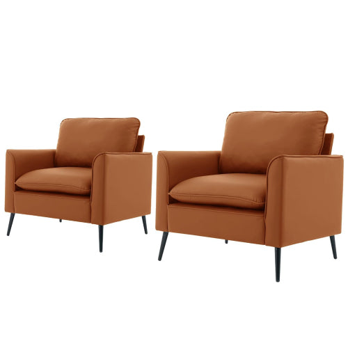 Cat-Paw Faux-Leather Single Accent Sofa Chair Nordic Retro Light-Luxury Side Chair for Living-Room Balcony Bedroom