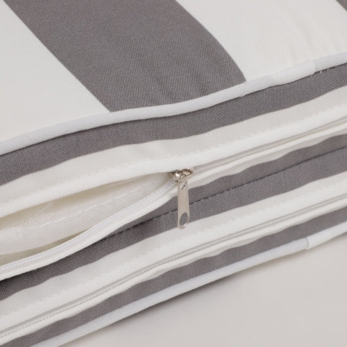 2PCS Set Outdoor Lounge Chair Cushion Replacement Patio Funiture Seat Cushion Chaise Lounge Cushion-Grey/white