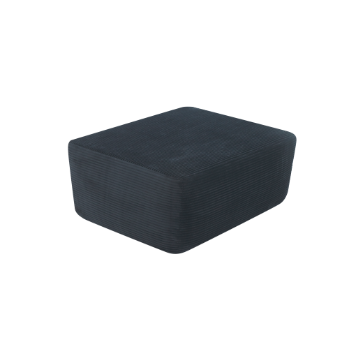 Ottoman Black Corduroy Modular Sectional Sofa Add-On for Living Room