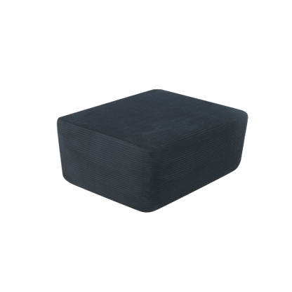 Ottoman Black Corduroy Modular Sectional Sofa Add-On for Living Room
