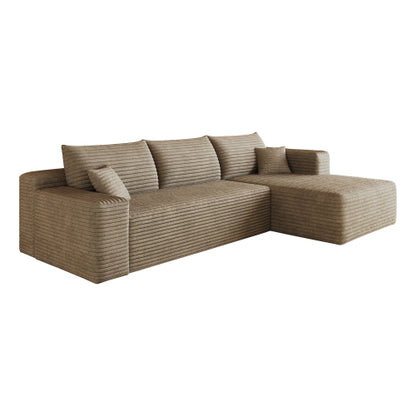 103 inch  Camel Corduroy L-Shape Cloud Sectional Sofa
