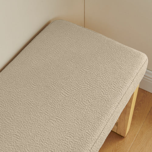 Shoe-changing bench, a shoe-changing bench with a wooden frame and a soft cushioned seat, can be placed freely and is suitable for small spaces without taking up much space -Brown