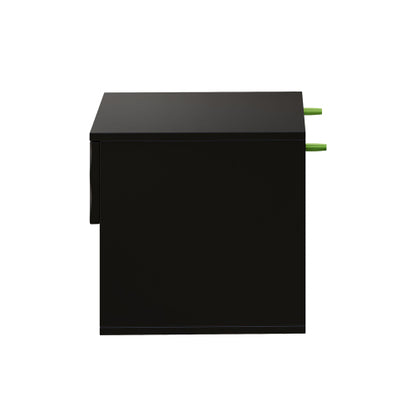 set of 2 nightstand with Space-Saving Wall-Mounted Cabinet: Drawer, Open Storage, 3-Section Slides, Carved Surface, Anti-Shaking, DIY, for Bedroom/Office