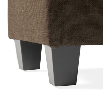 Chocolate Contemporary Upholstered Ottoman, Birch Wood Leg Multifunctional Soft Padded Accent Stool
