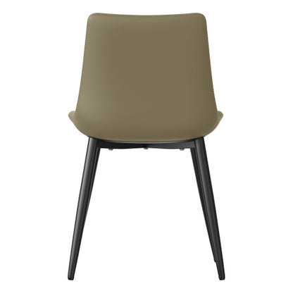 PU Leather Dining Chairs with Adjustable Feet, Set of 2, Camel
