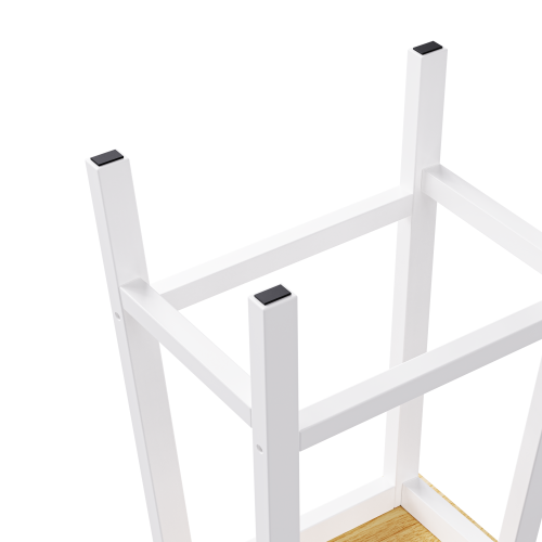 Solid Wood Bar Stools (Not Cheap Iron), 25.6inch Tall Set of 2 Bar Chairs, Kitchen Counter Stools with Footrests, Farmhouse Stools for Dining Room, Kitchen, Counter, White