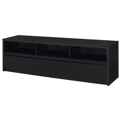 Black 78 inch TV Stand with 3 Drawers, Open Shelves & Cable Management