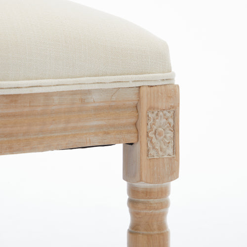 Solid Wood Bar stools Set of 2, Classic French Country Wooden Barstools with Upholstered Seating