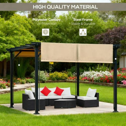 Pergola Canopy Patio Metal Shelter 12' x 10'