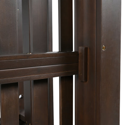 Country Patio Wooden Twin Size Swing Daybed Porch Swing Frame with 4pcs 96-inch Hemp Ropes for Backyard, Garden, Brown