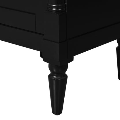 18-Inch Modern Bathroom Vanity with Sink, Modern Bathroom Storage Cabinet with Door, Freestanding Small Space Bathroom Cabinet, Single Sink Cabinet with Adjustable Shelf, Black