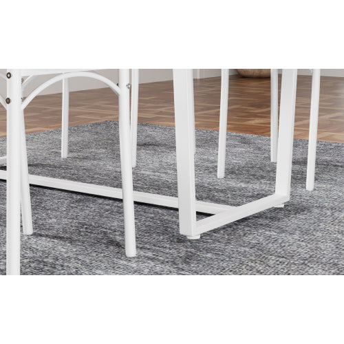 4-Piece Industrial Dining Set, MDF Table & 4 Curved Back Chairs