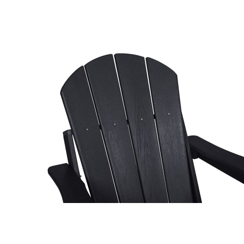 Composite  Chair with Wood Texture- Black