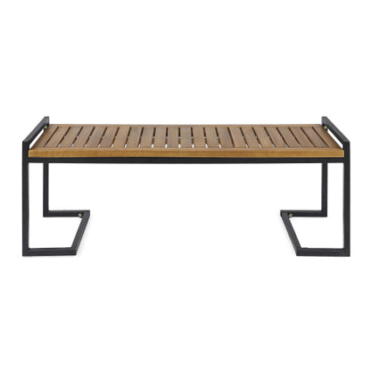WOOD AND METAL BENCH