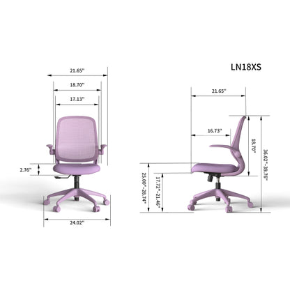 Ergonomic Color Office Chair 300lb (About 149.7kg), Home Office, Mesh Back, Integrated Molded Foam, Comfortable Sitting, Flipping Armrest, Fireproof, Rotating, Lifting Multifunctional Chair (Purple)