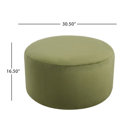 Velvet Ottoman Round Accent Stool, Modern Footrest and Side Table for Living Room