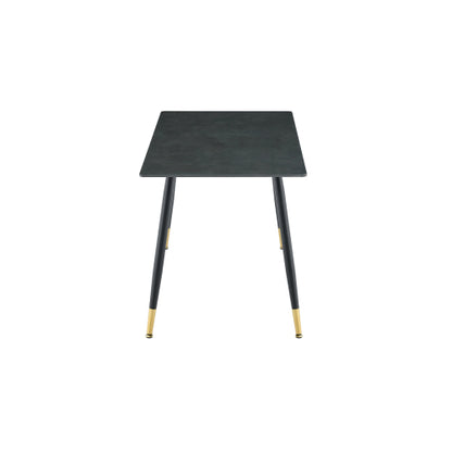 Sintered Stone Dining Table with Metal Base, Vic Dark