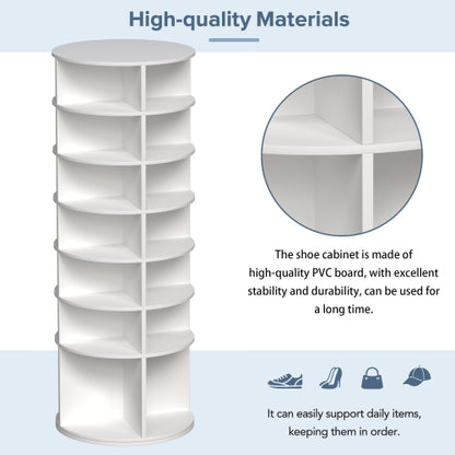 7 Tier 360 Degree Rotating Shoe Rack Tower Large Capacity Free Standing Shoe Organizer