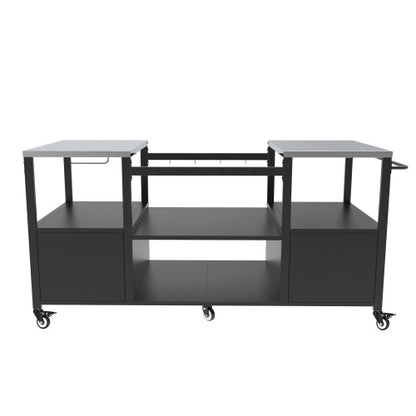 Outdoor Grill Table for Big Green Egg Style BBQ, Metal Grill Cart with Storage Box, Compatible with up to Large Green Egg, Kamado Joe Jr