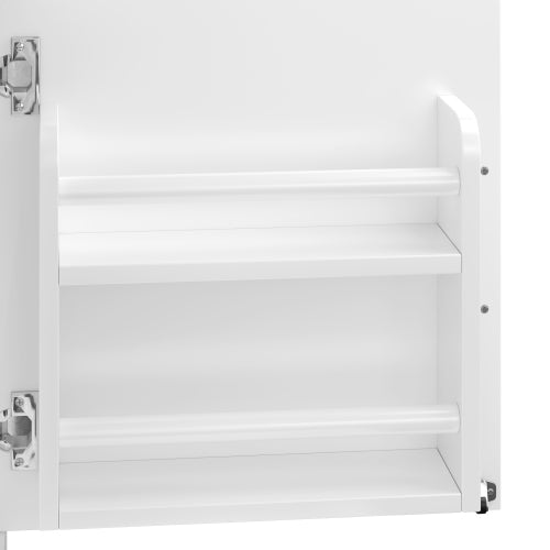 20" Bathroom Vanity with Sink, Bathroom Cabinet with A Door, Door Shelf Storage and Adiustable Foot Pads, A Drawer, White