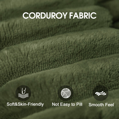 107 inch  Green Plush Corduroy L-Shape Chaise Cloud Modular Sofa, No Assembly