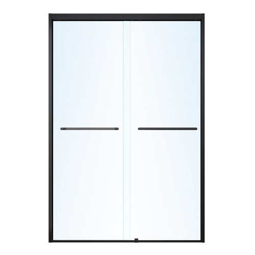 44-48*72 INCH Frame Double Sliding soft-close Shower Doors, Bathroom Sliding Shower Door, (6mm) Thick SGCC Tempered Glass Door For Bathroom Door ,Matte Black