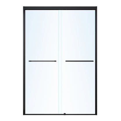 44-48*72 INCH Frame Double Sliding soft-close Shower Doors, Bathroom Sliding Shower Door, (6mm) Thick SGCC Tempered Glass Door For Bathroom Door ,Matte Black