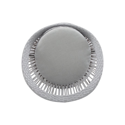 26.7" Modern Silver Swivel Wicker Lounge Chair with xianRattan and Iron Frame,