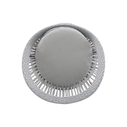 [Set of 2] 26.7" Modern Silver Grey Swivel Wicker Lounge Chair with PE Rattan and Iron Frame