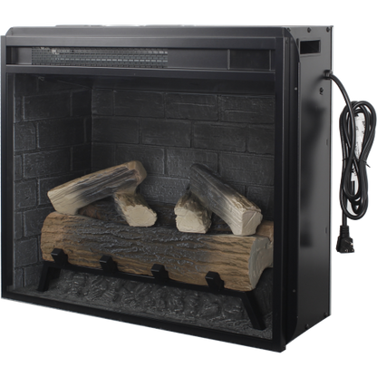 23 inch Infrared heating electric fireplace insert, with log set & realistic flame, remote control with timer, overheating protection