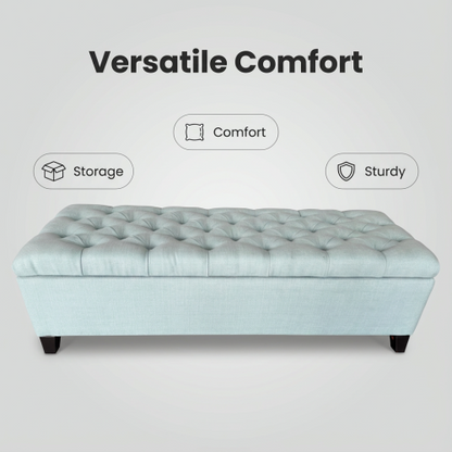 50.25inch  Storage Ottoman Bench - baby Blue Storage Bench End of Bed with Safety Hinges, Footrest Stool for Living, Dining Room, Entryway and Hallway
