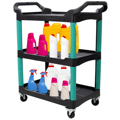 3 Tier Rolling Auto Detail Cart With Wheels,Car Wash Organizer for Detailers Garage, Workshop, Repair Shop, Storage Tool, Green&Black