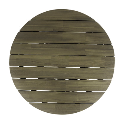 Outdoor Acacia Wood Patio Coffee Table, Round Coffee Table for Backyard, Lawn, Balcony,Grey Finish