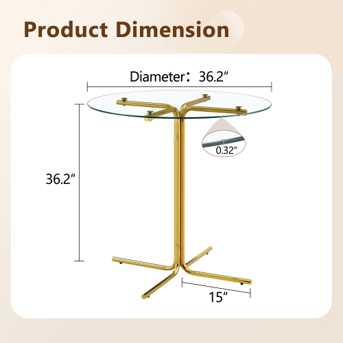 2-person glass bar table combination, 3-piece modern kitchen bar table set including 2 cotton and linen soft cushioned bar chairs, suitable for glass bar table combination in kitchen and dining rooms