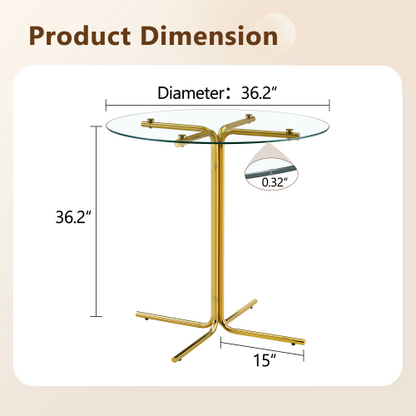 2-person glass bar table combination, 3-piece modern kitchen bar table set including 2 cotton and linen soft cushioned bar chairs, suitable for glass bar table combination in kitchen and dining rooms