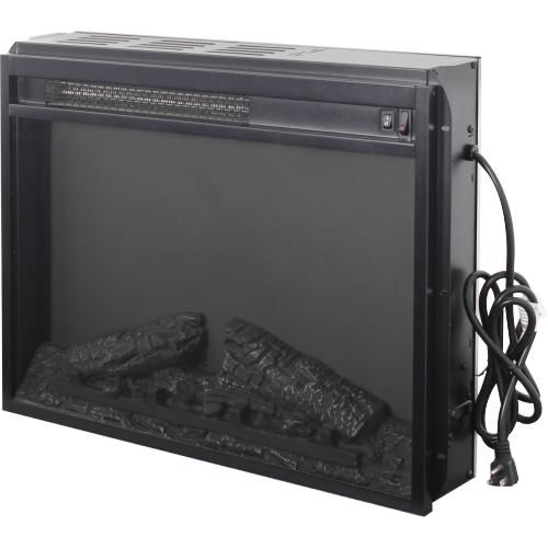 23 inch electric fireplace insert heater with log set & realistic flame, overheating protection without control