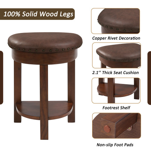 4-Piece Cherry Solid Wood Bar Set, 60inch  Table & 3 PU Stools