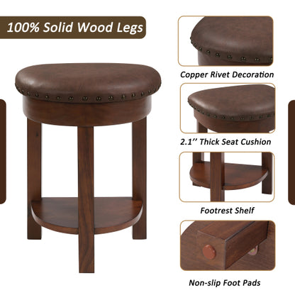 4-Piece Cherry Solid Wood Bar Set, 60inch  Table & 3 PU Stools