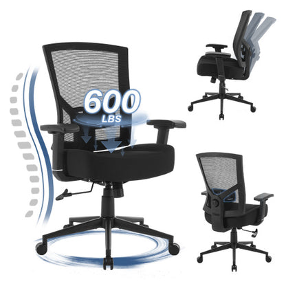 Big and Tall Office Chair 600lbs with Lumbar Support for Eight Hour Daily Work Ergonomic Mesh Desk Chair Widen 3D Cushion for Reading, Gaming