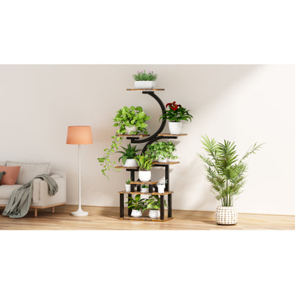 8 Tier Metal Plant Stand With 5 Full Spectrum Grow Lights 10 Level Dimmable Design
